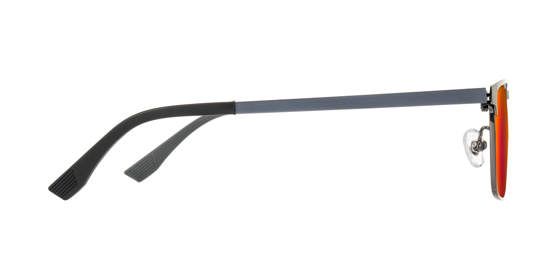 Side of Leeth in Brushed Silver with Red Gold Mirrored Lenses
