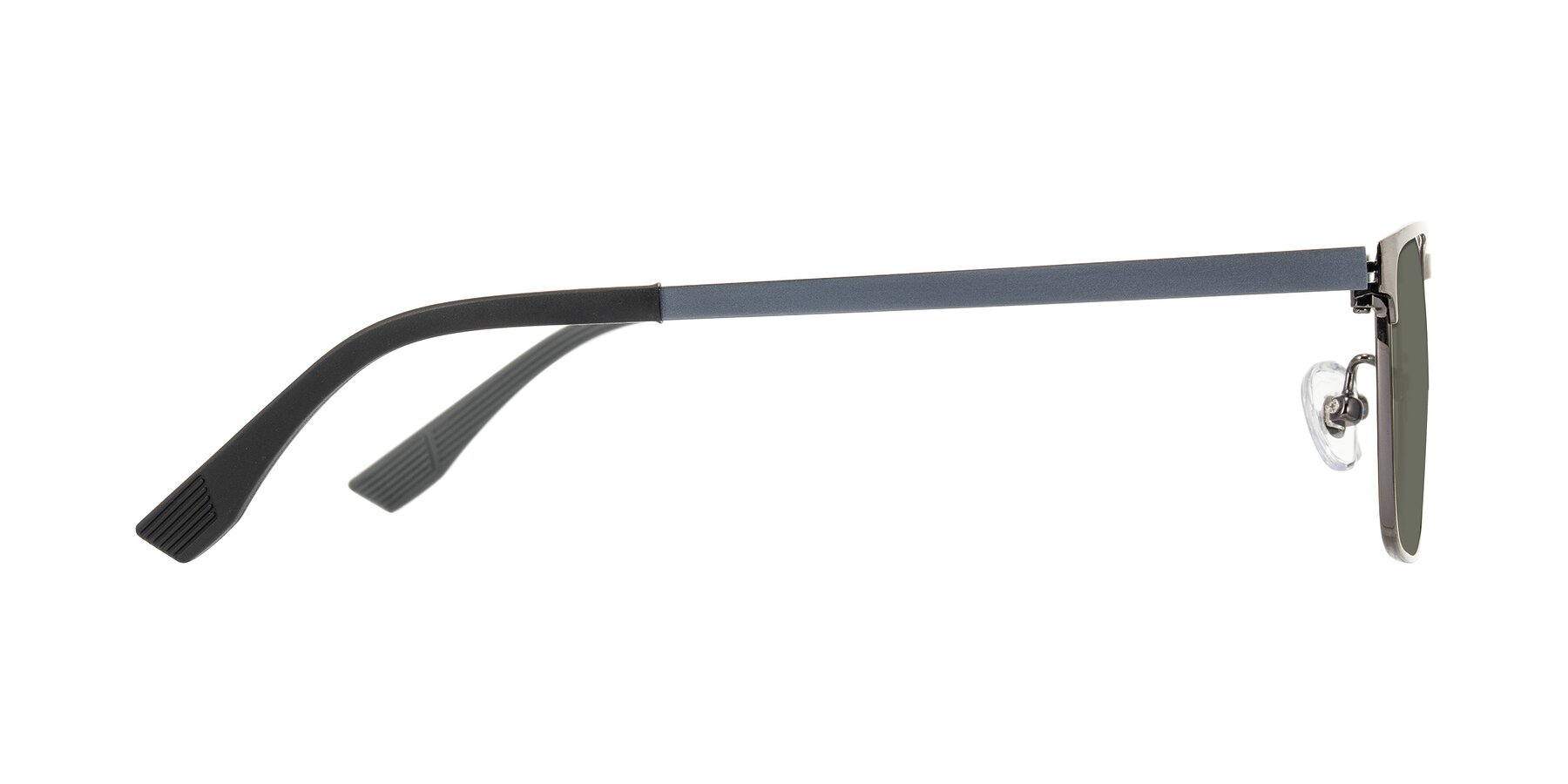 Side of Leeth in Brushed Silver with Gray Polarized Lenses