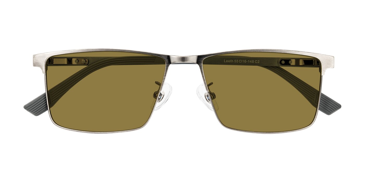 Leeth - Brushed Silver Polarized Sunglasses