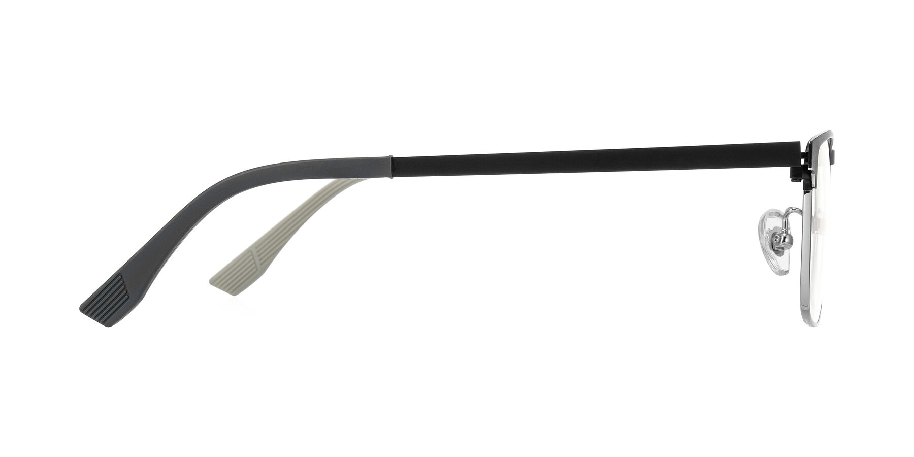 Side of Leeth in Dark Gray/Silver with Clear Eyeglass Lenses