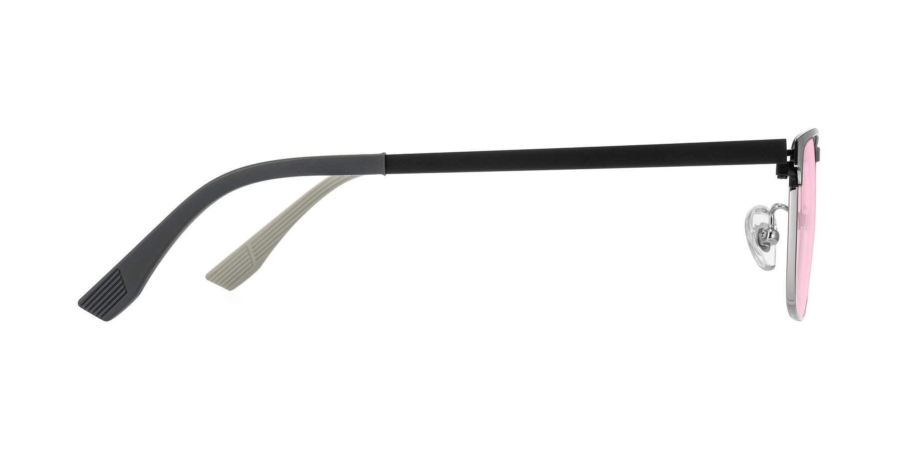 Side of Leeth in Dark Gray/Silver with Light Pink Tinted Lenses