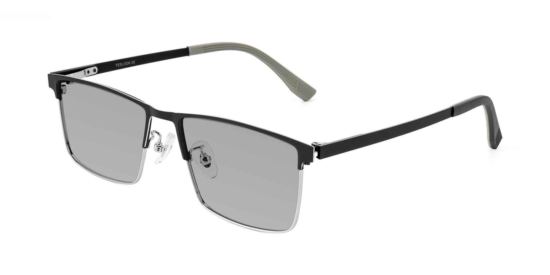 Angle of Leeth in Dark Gray/Silver with Light Gray Tinted Lenses