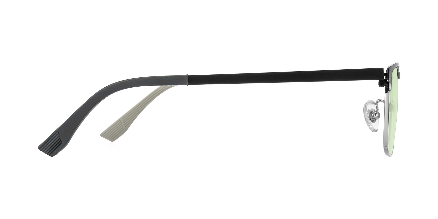 Side of Leeth in Dark Gray/Silver with Light Green Tinted Lenses