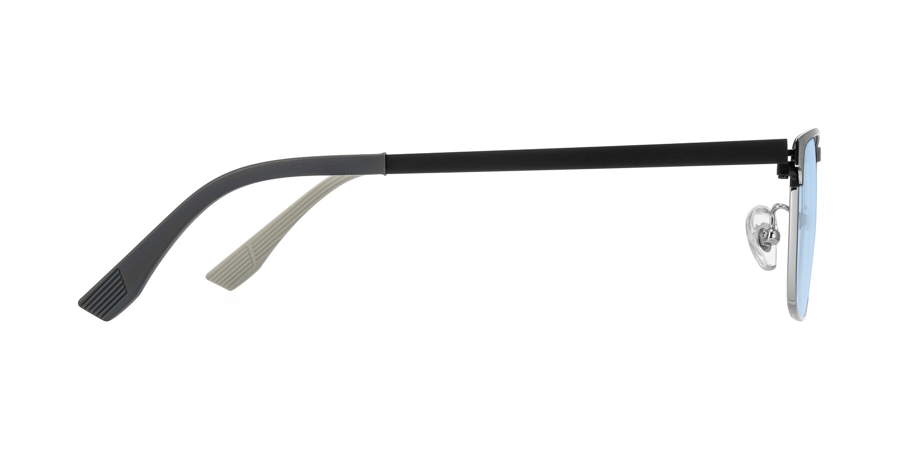 Side of Leeth in Dark Gray/Silver with Light Blue Tinted Lenses