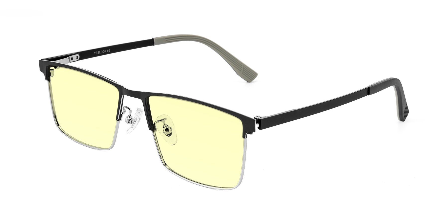 Angle of Leeth in Dark Gray/Silver with Light Yellow Tinted Lenses