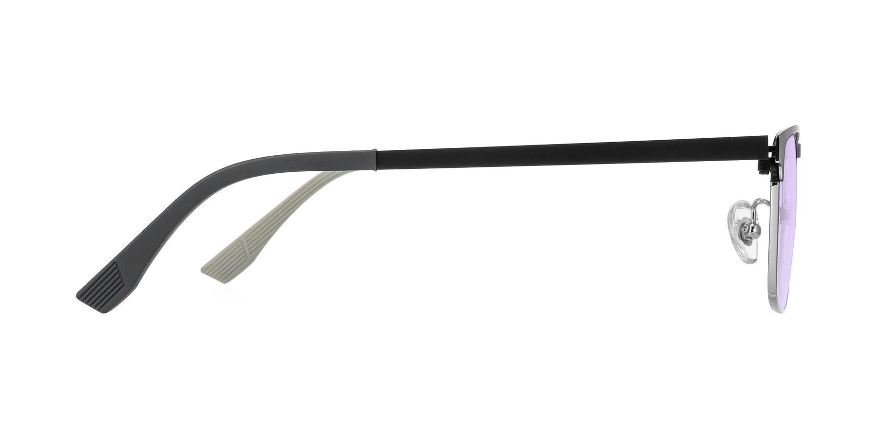 Side of Leeth in Dark Gray/Silver with Light Purple Tinted Lenses