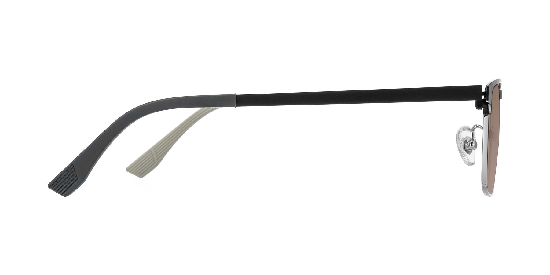 Side of Leeth in Dark Gray/Silver with Medium Brown Tinted Lenses
