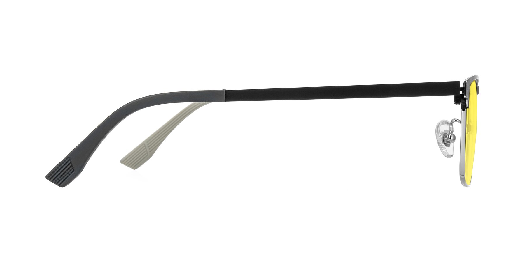 Side of Leeth in Dark Gray/Silver with Medium Yellow Tinted Lenses