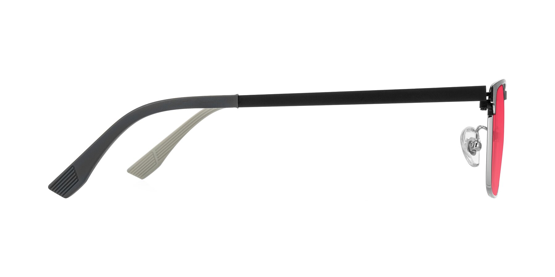 Side of Leeth in Dark Gray/Silver with Red Tinted Lenses