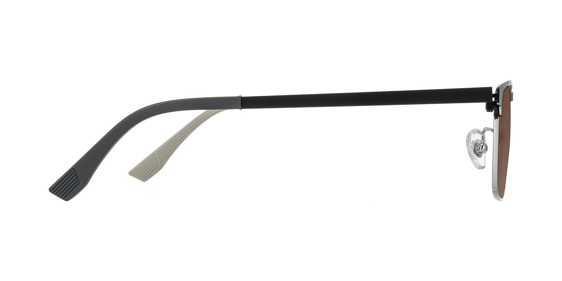 Side of Leeth in Dark Gray/Silver with Brown Tinted Lenses