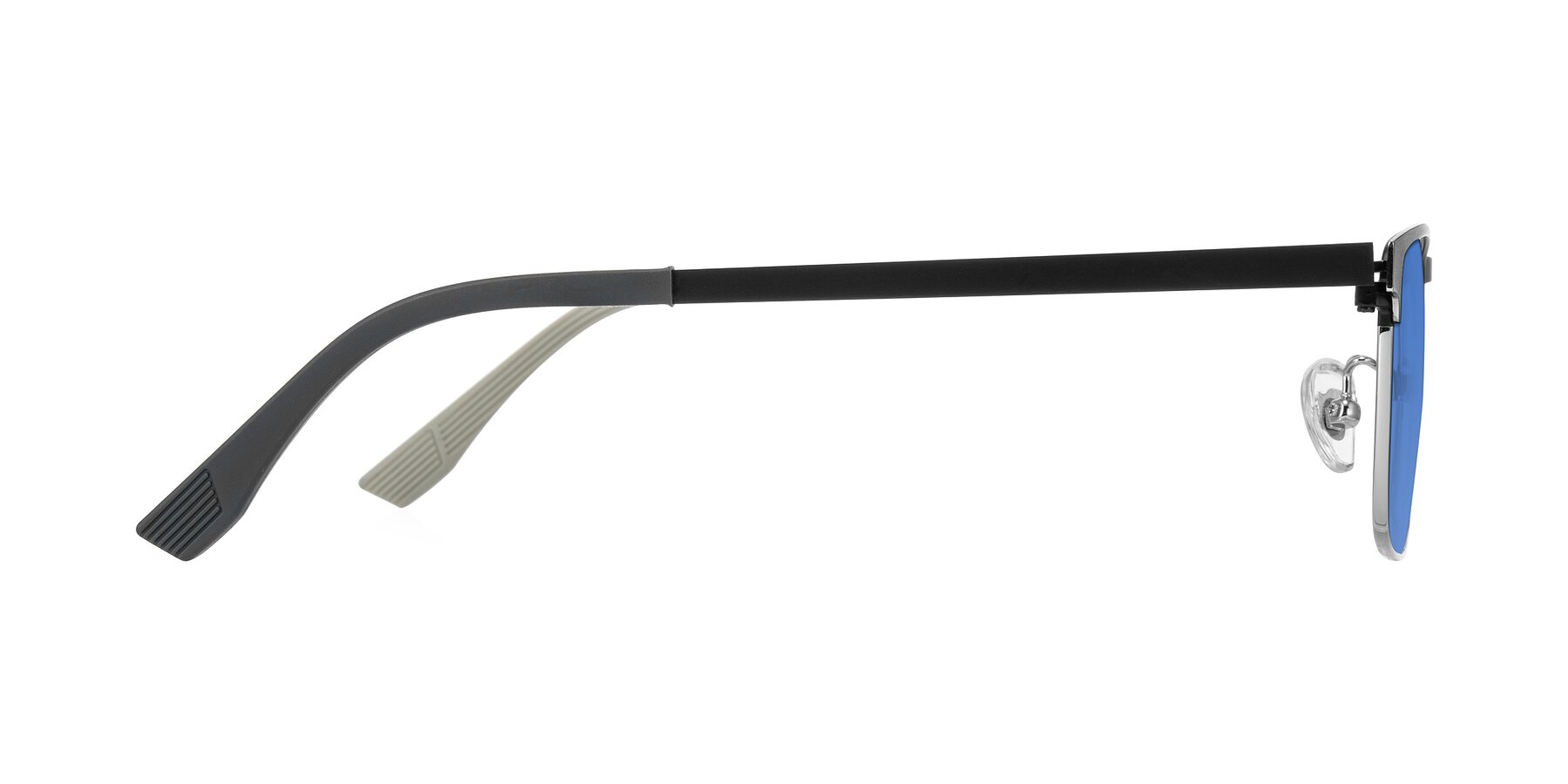 Side of Leeth in Dark Gray/Silver with Blue Tinted Lenses