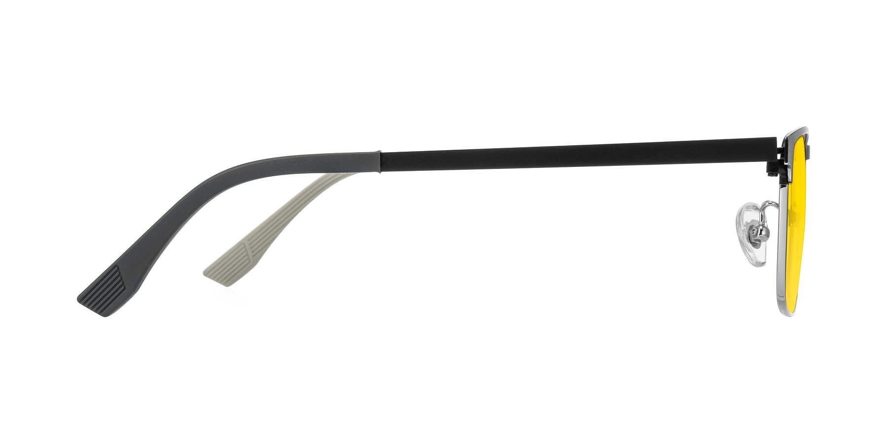 Side of Leeth in Dark Gray/Silver with Yellow Tinted Lenses