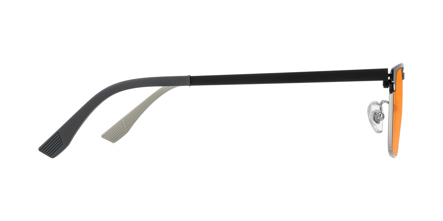 Side of Leeth in Dark Gray/Silver with Orange Tinted Lenses
