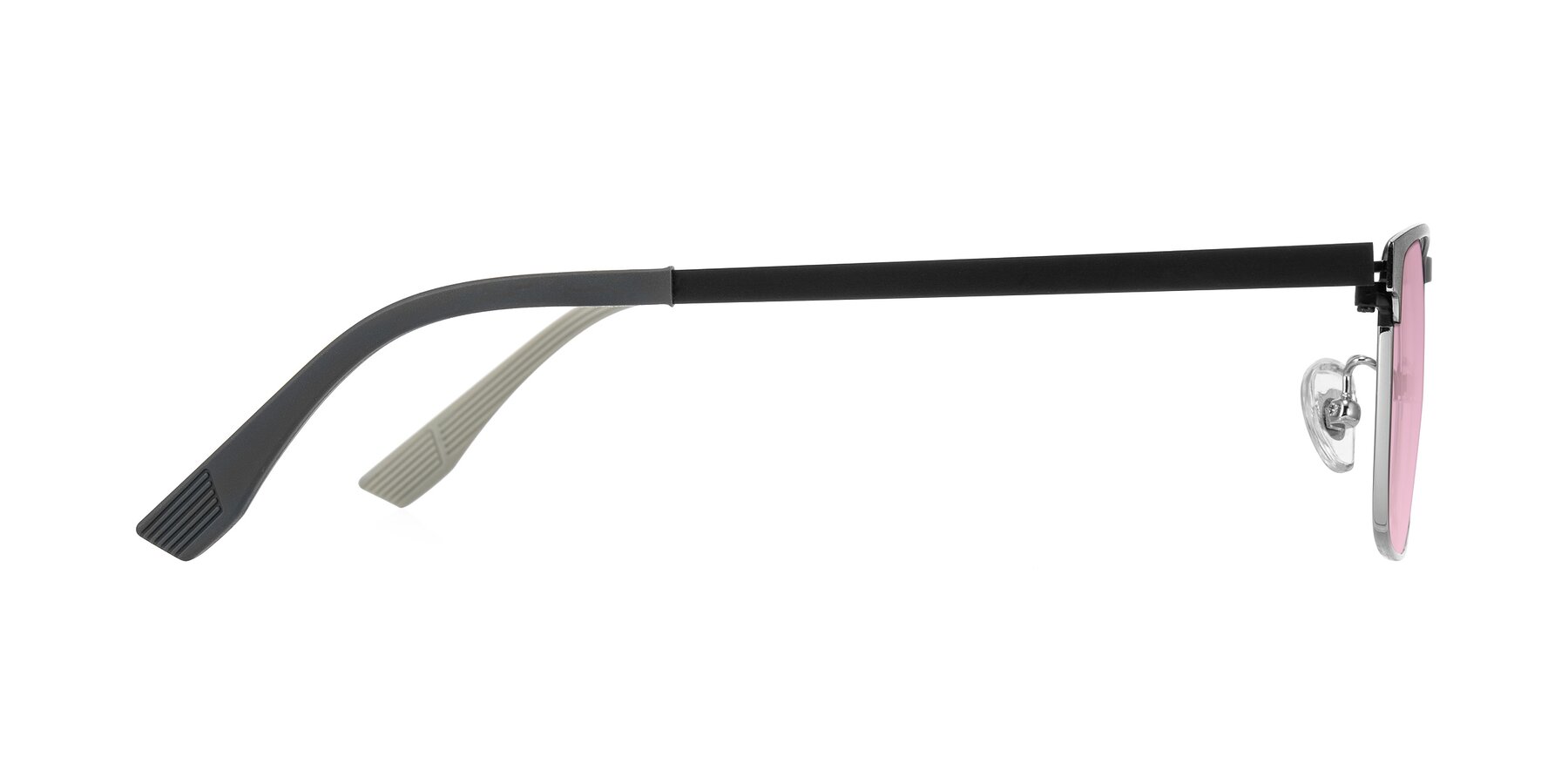 Side of Leeth in Dark Gray/Silver with Light Wine Tinted Lenses
