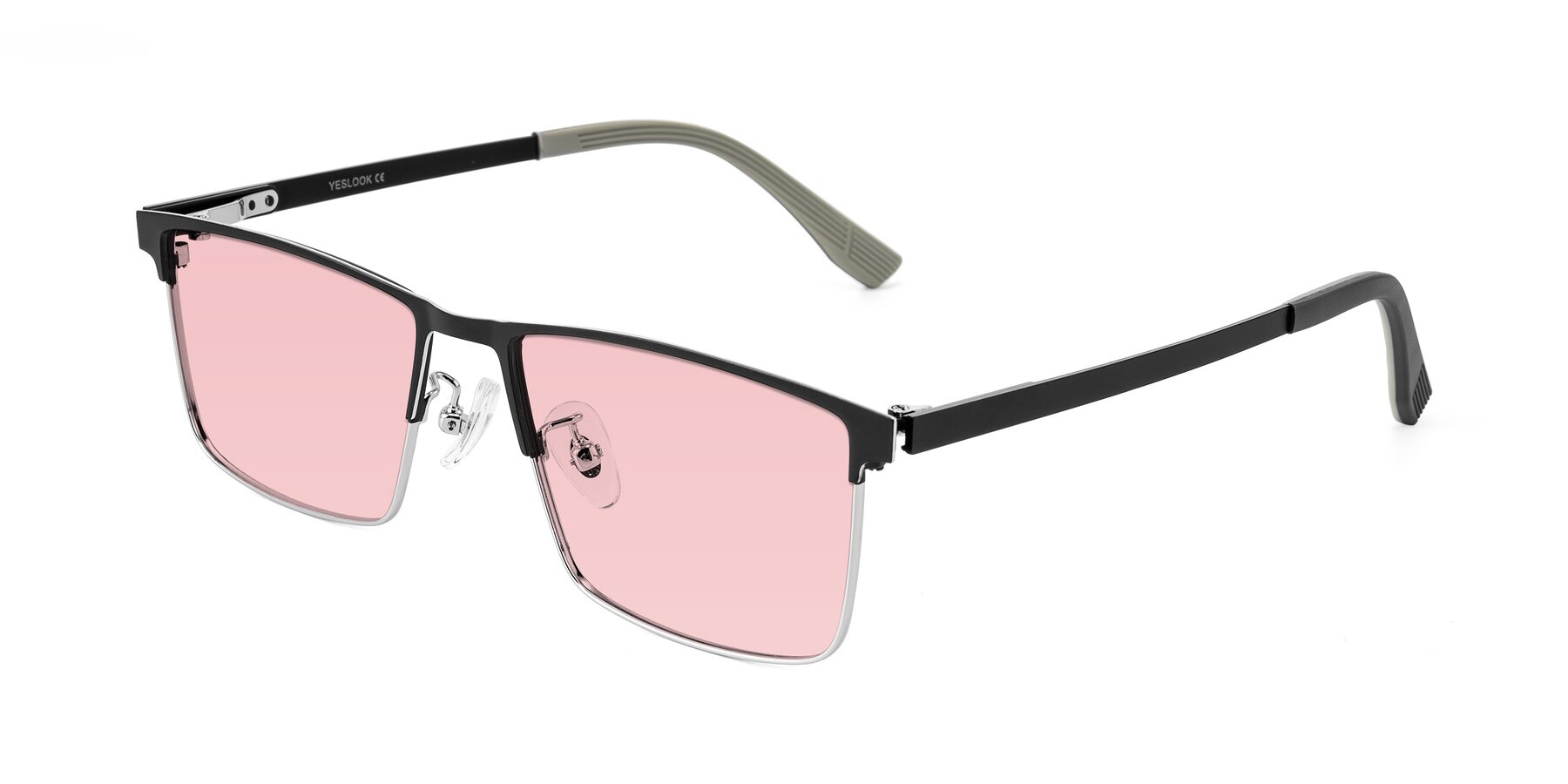 Angle of Leeth in Dark Gray/Silver with Light Garnet Tinted Lenses