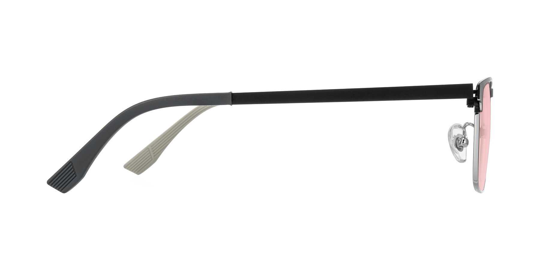 Side of Leeth in Dark Gray/Silver with Light Garnet Tinted Lenses