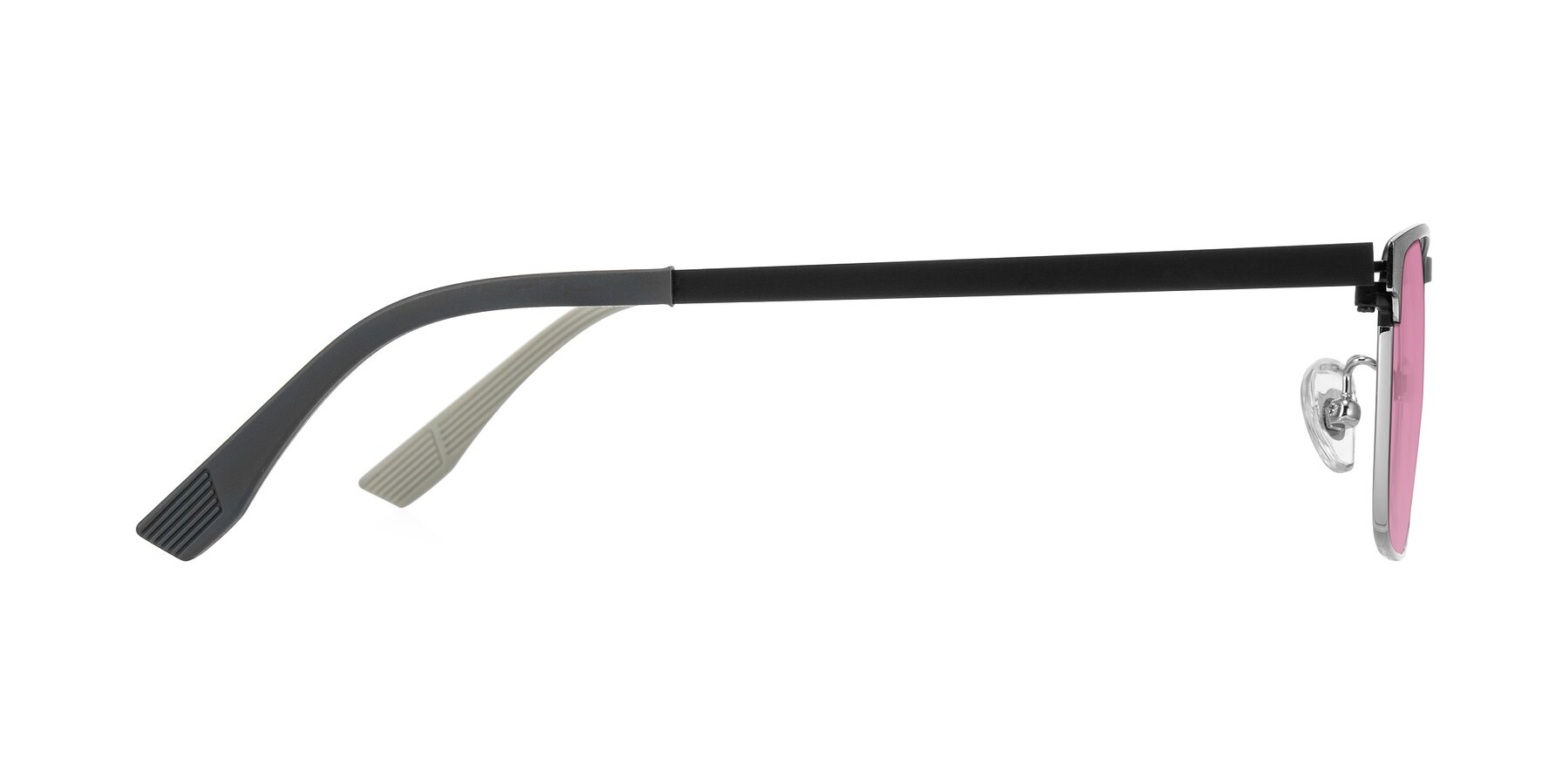 Side of Leeth in Dark Gray/Silver with Medium Wine Tinted Lenses