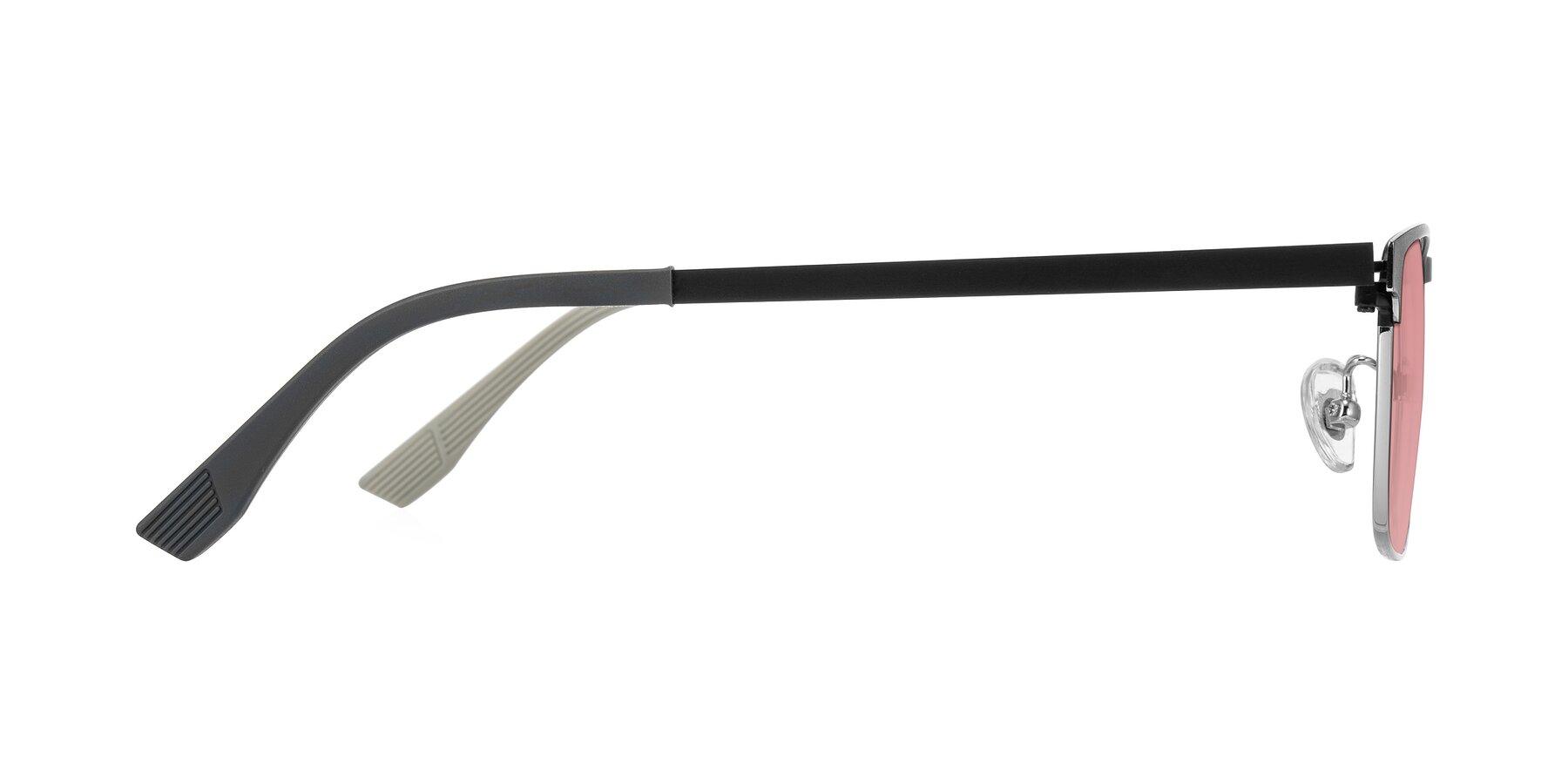 Side of Leeth in Dark Gray/Silver with Medium Garnet Tinted Lenses
