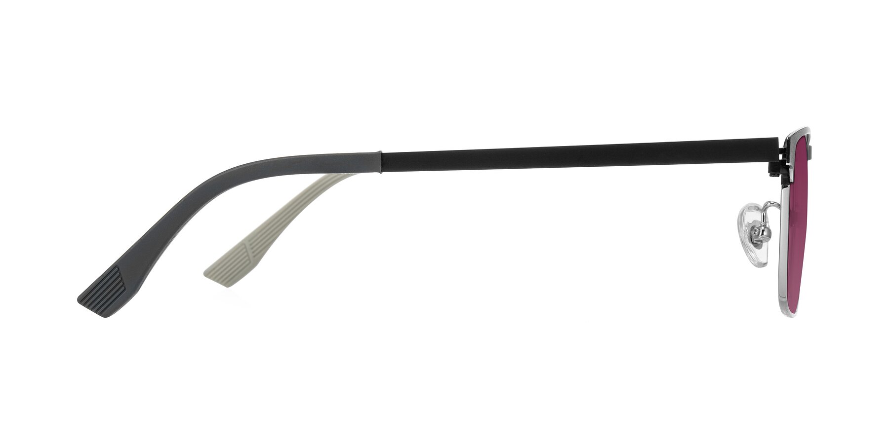 Side of Leeth in Dark Gray/Silver with Wine Tinted Lenses