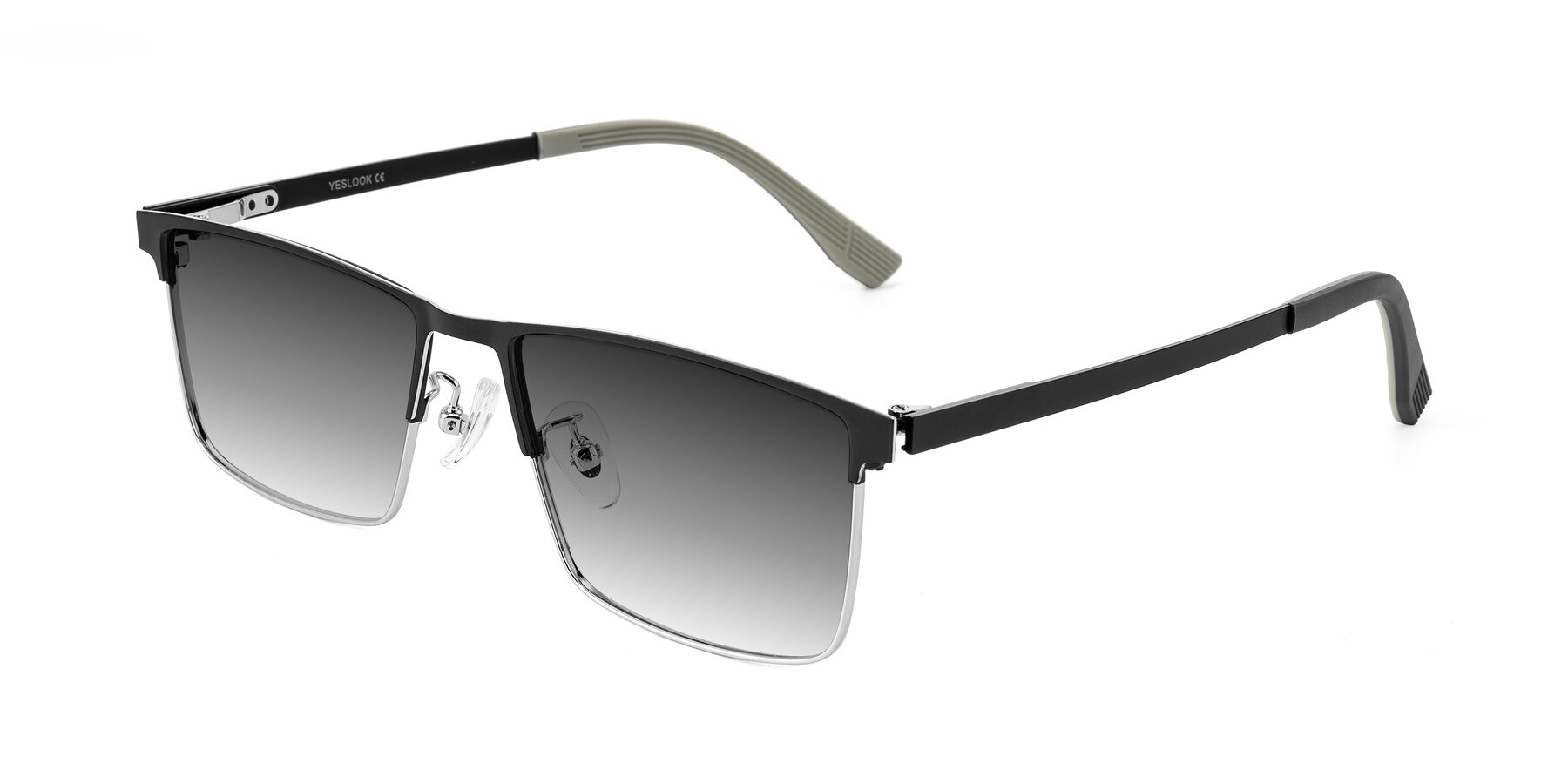 Angle of Leeth in Dark Gray/Silver with Gray Gradient Lenses
