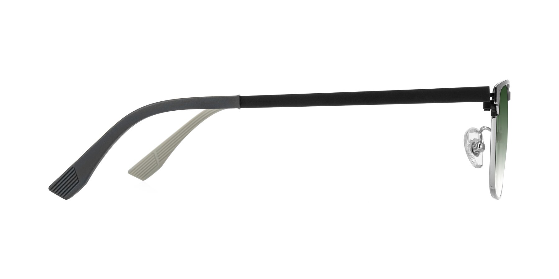 Side of Leeth in Dark Gray/Silver with Green Gradient Lenses