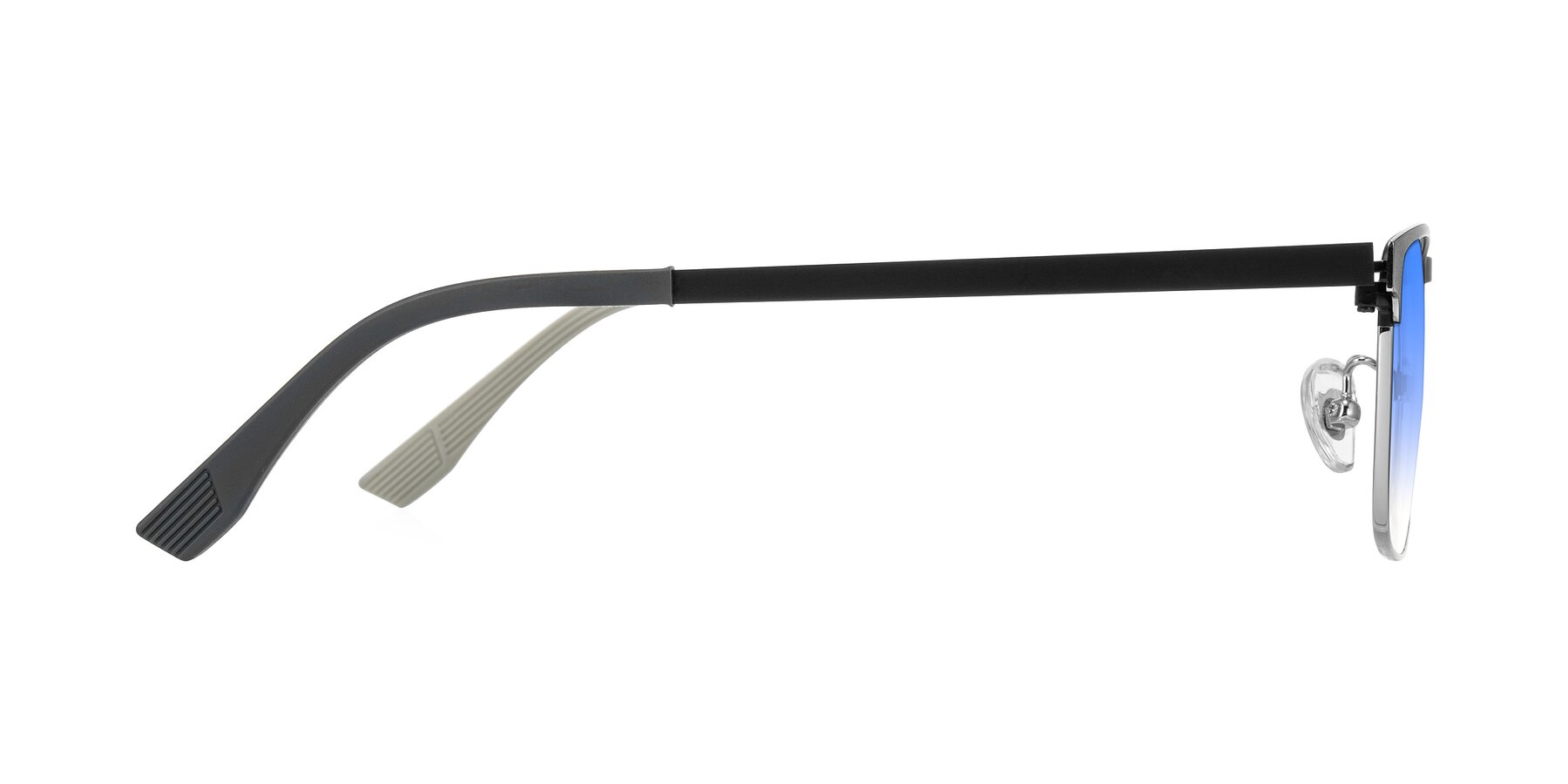 Side of Leeth in Dark Gray/Silver with Blue Gradient Lenses