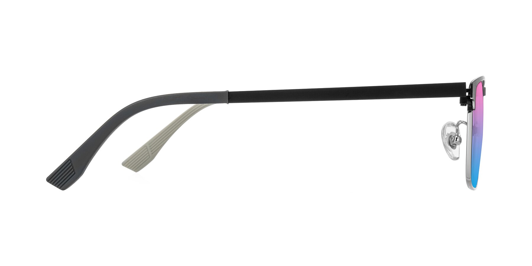 Side of Leeth in Dark Gray/Silver with Pink / Blue Gradient Lenses