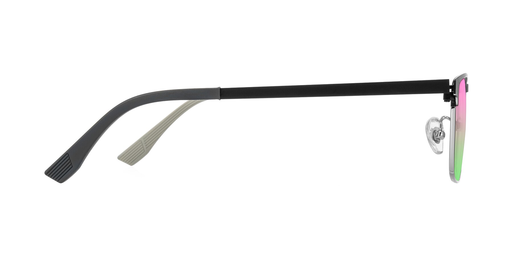 Side of Leeth in Dark Gray/Silver with Pink / Green Gradient Lenses
