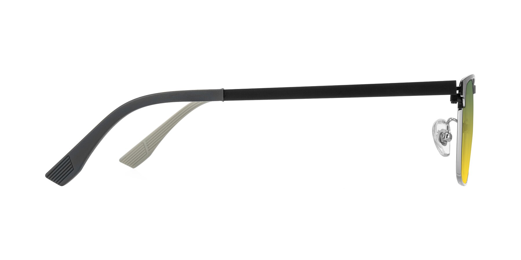 Side of Leeth in Dark Gray/Silver with Green / Yellow Gradient Lenses