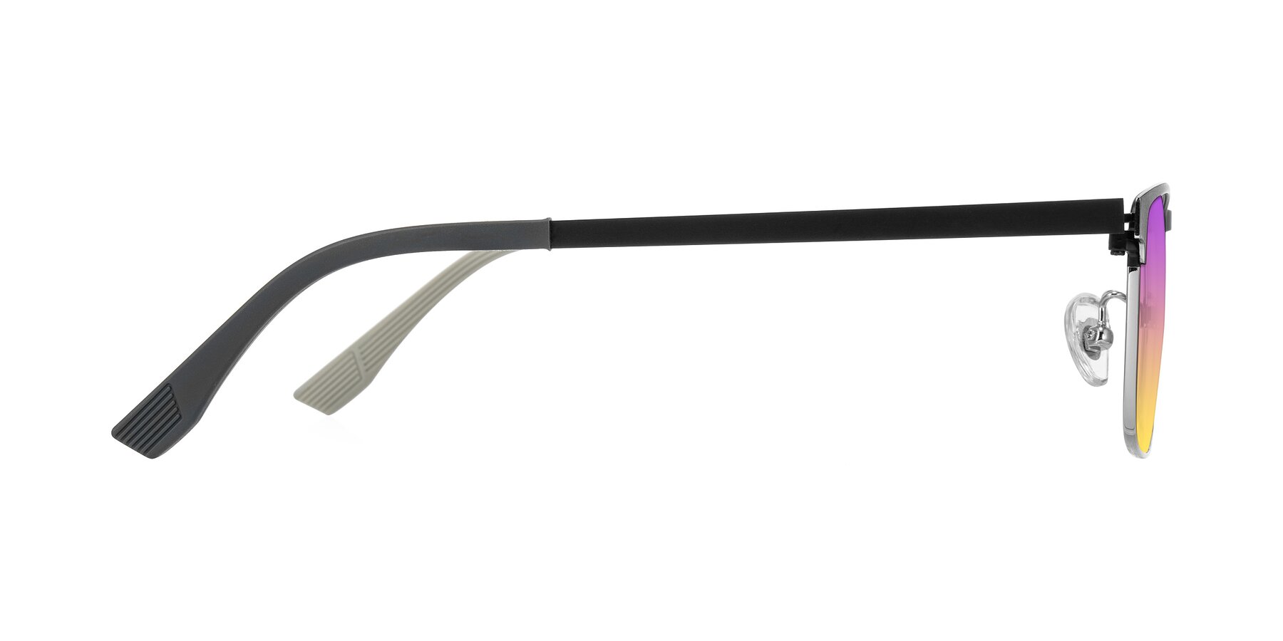 Side of Leeth in Dark Gray/Silver with Purple / Yellow Gradient Lenses