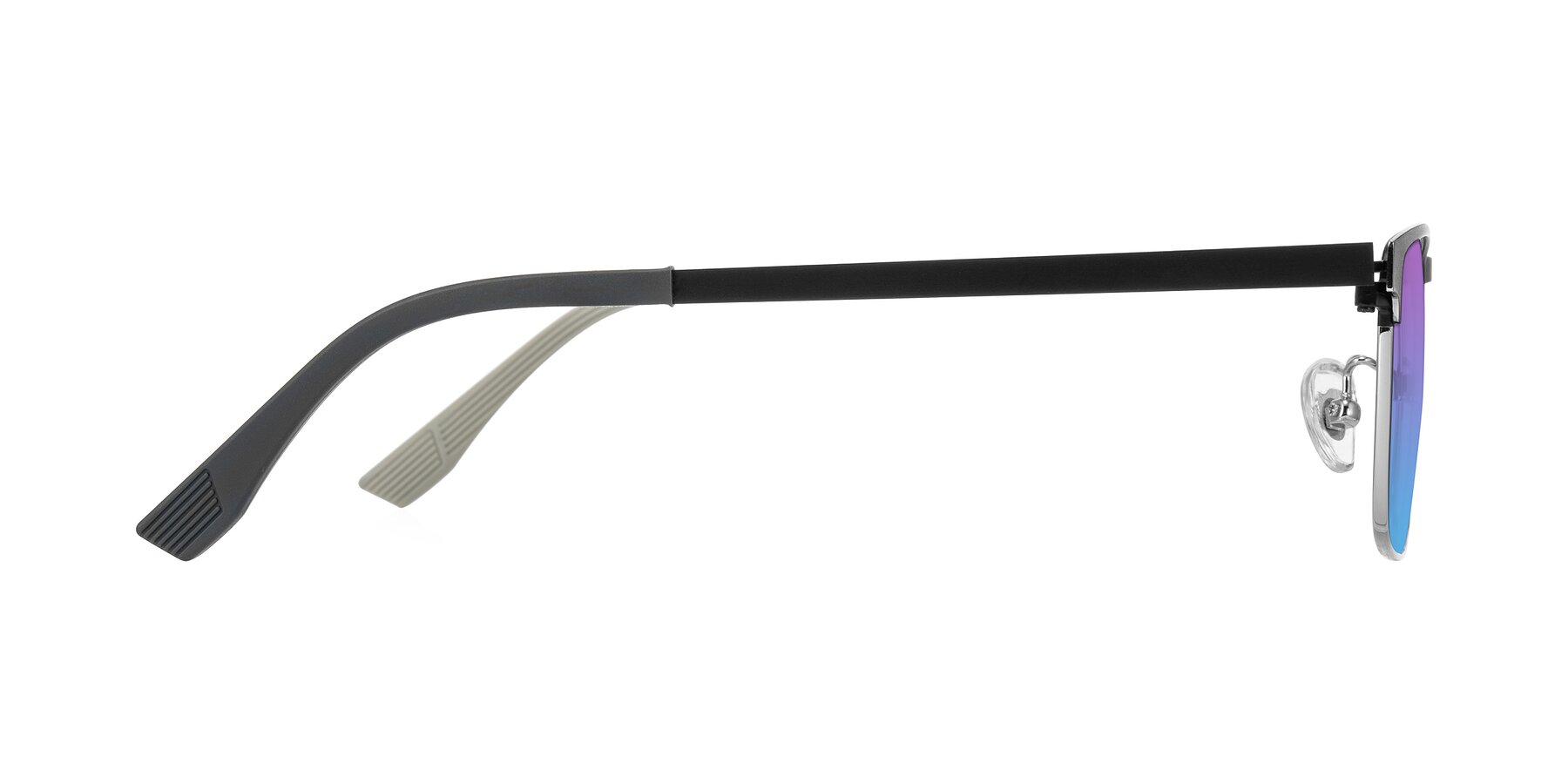 Side of Leeth in Dark Gray/Silver with Purple / Blue Gradient Lenses