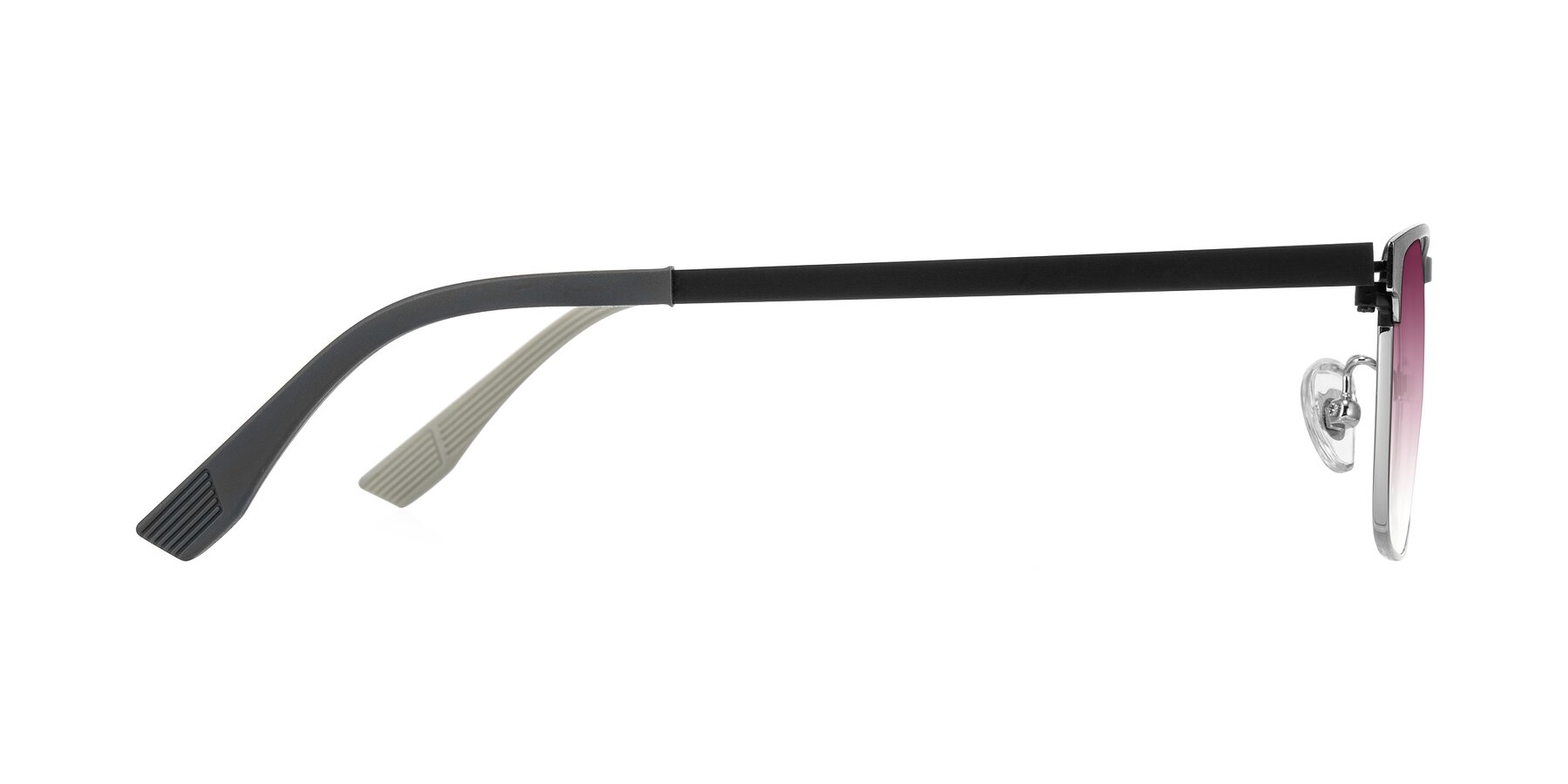 Side of Leeth in Dark Gray/Silver with Wine Gradient Lenses