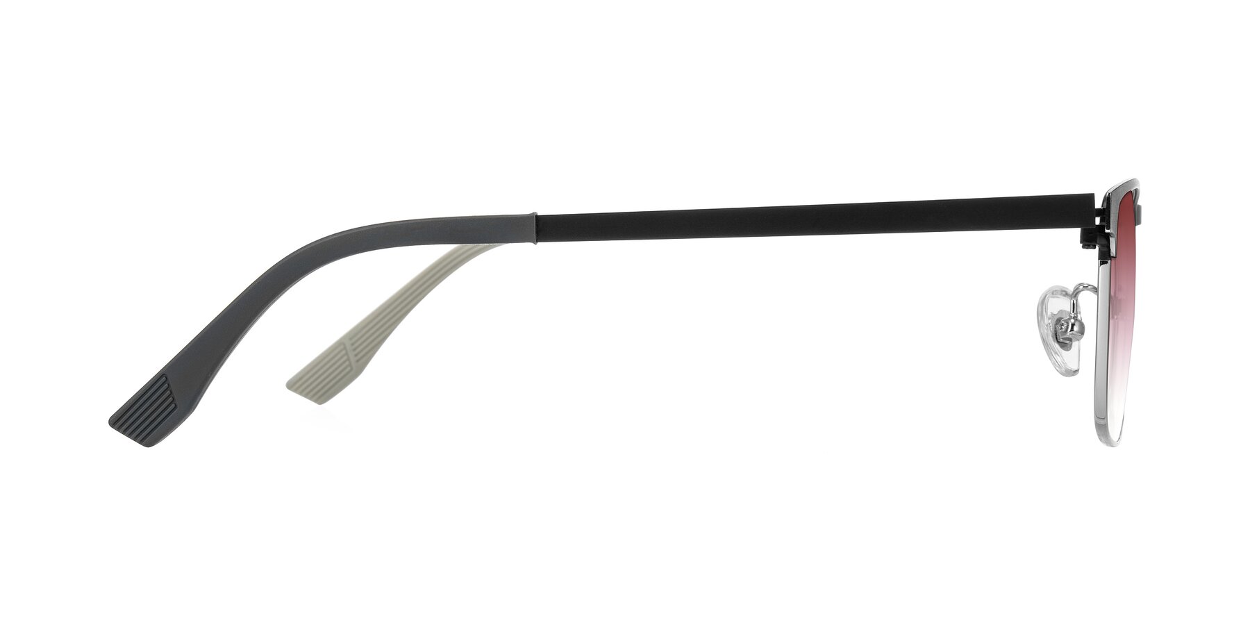 Side of Leeth in Dark Gray/Silver with Garnet Gradient Lenses