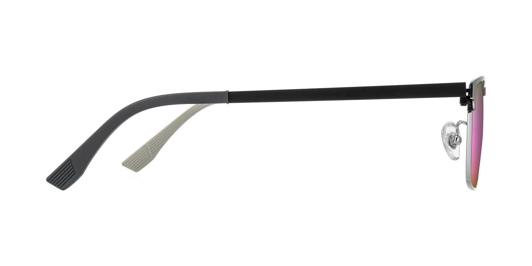 Side of Leeth in Dark Gray/Silver with Pink Mirrored Lenses