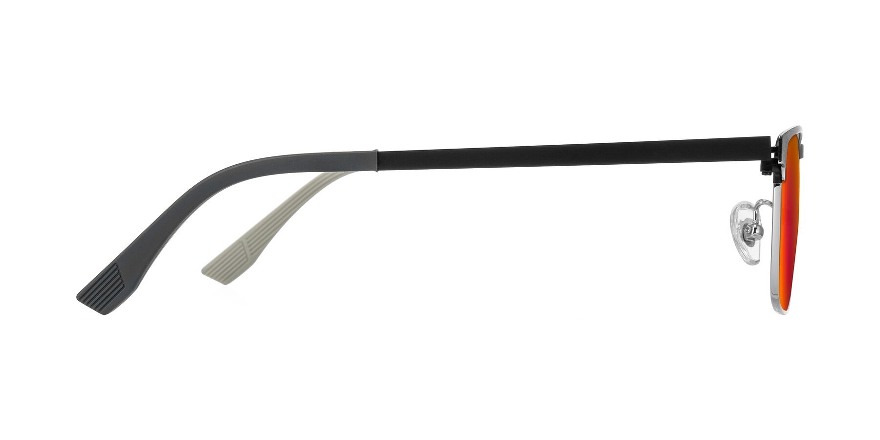Side of Leeth in Dark Gray/Silver with Red Gold Mirrored Lenses