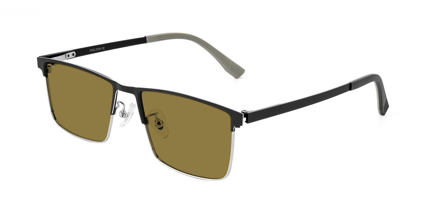 Angle of Leeth in Dark Gray/Silver with Brown Polarized Lenses