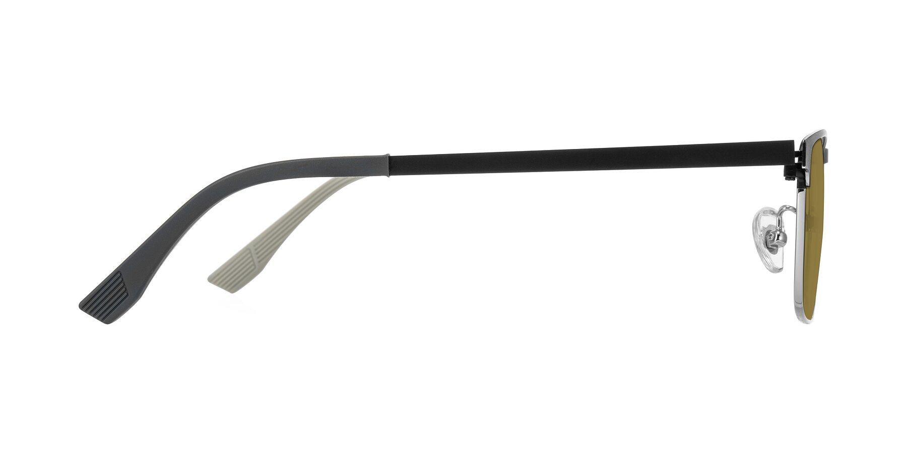 Side of Leeth in Dark Gray/Silver with Brown Polarized Lenses