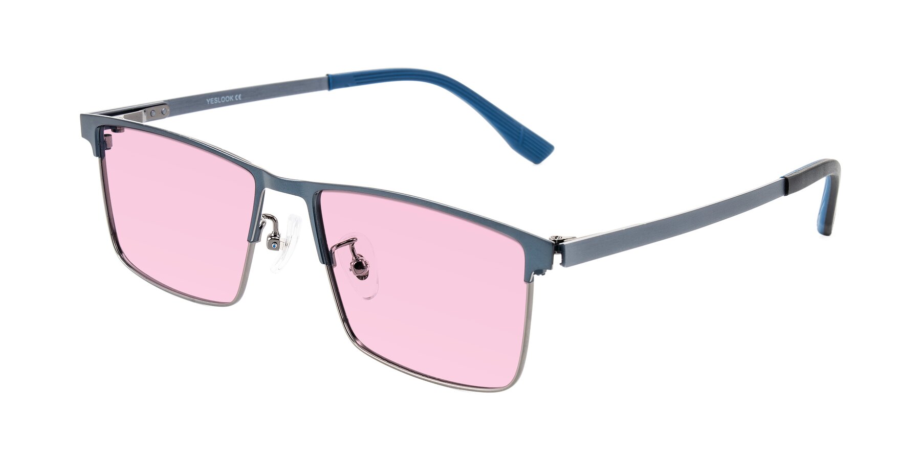 Angle of Leeth in Blue/Gunmetal with Light Pink Tinted Lenses