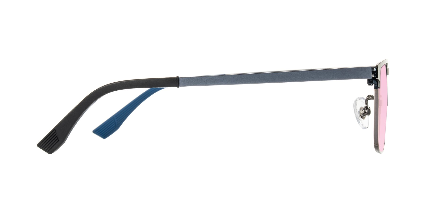 Side of Leeth in Blue/Gunmetal with Light Pink Tinted Lenses