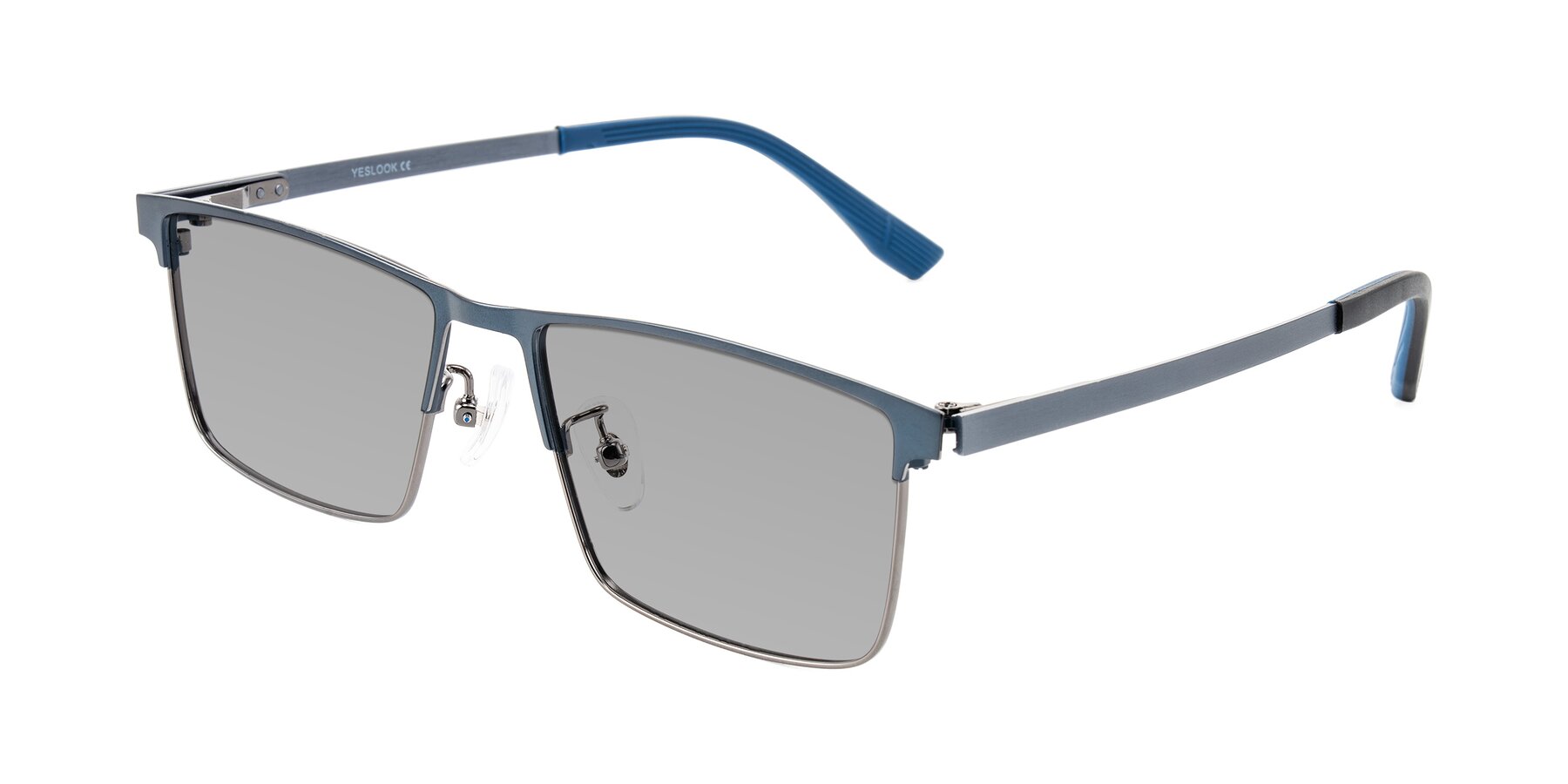Angle of Leeth in Blue/Gunmetal with Light Gray Tinted Lenses