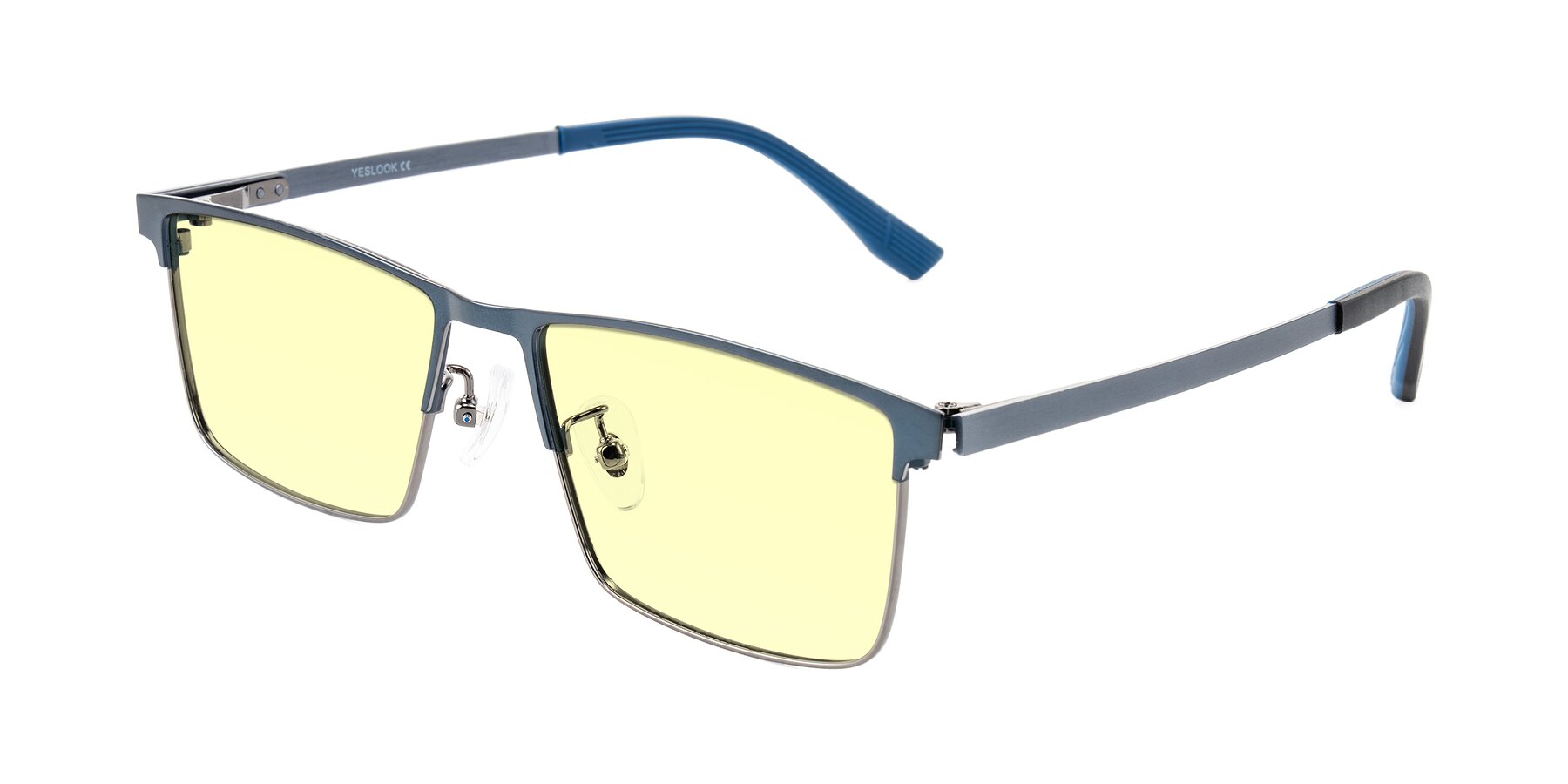 Angle of Leeth in Blue/Gunmetal with Light Yellow Tinted Lenses