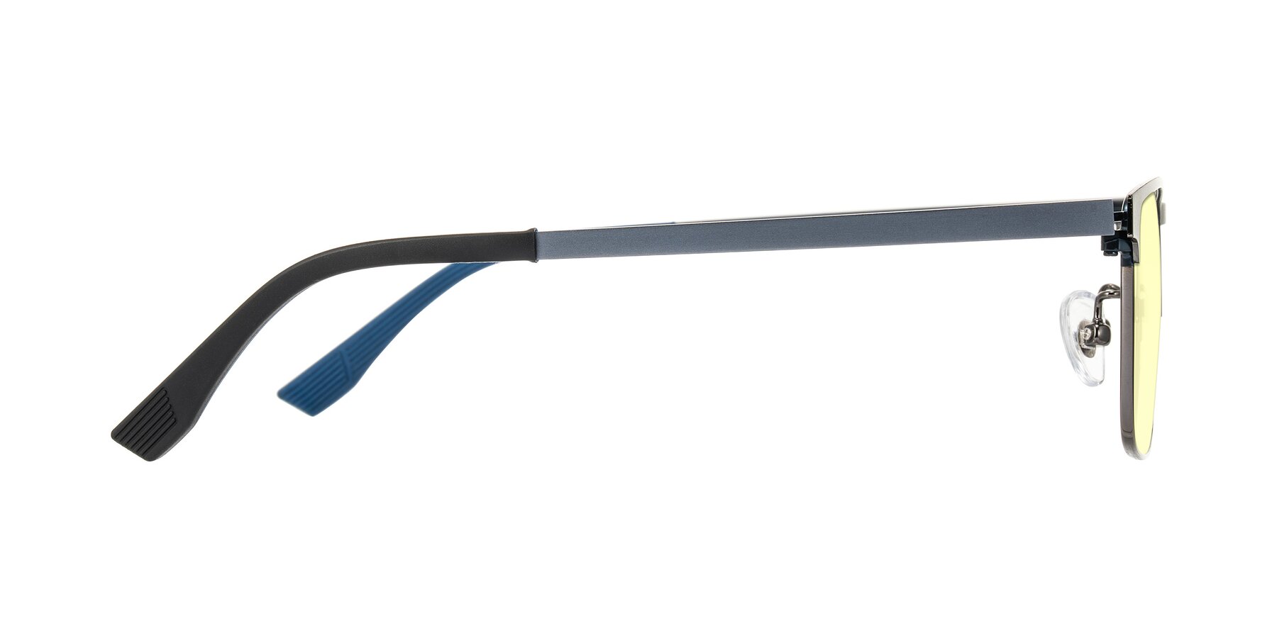 Side of Leeth in Blue/Gunmetal with Light Yellow Tinted Lenses