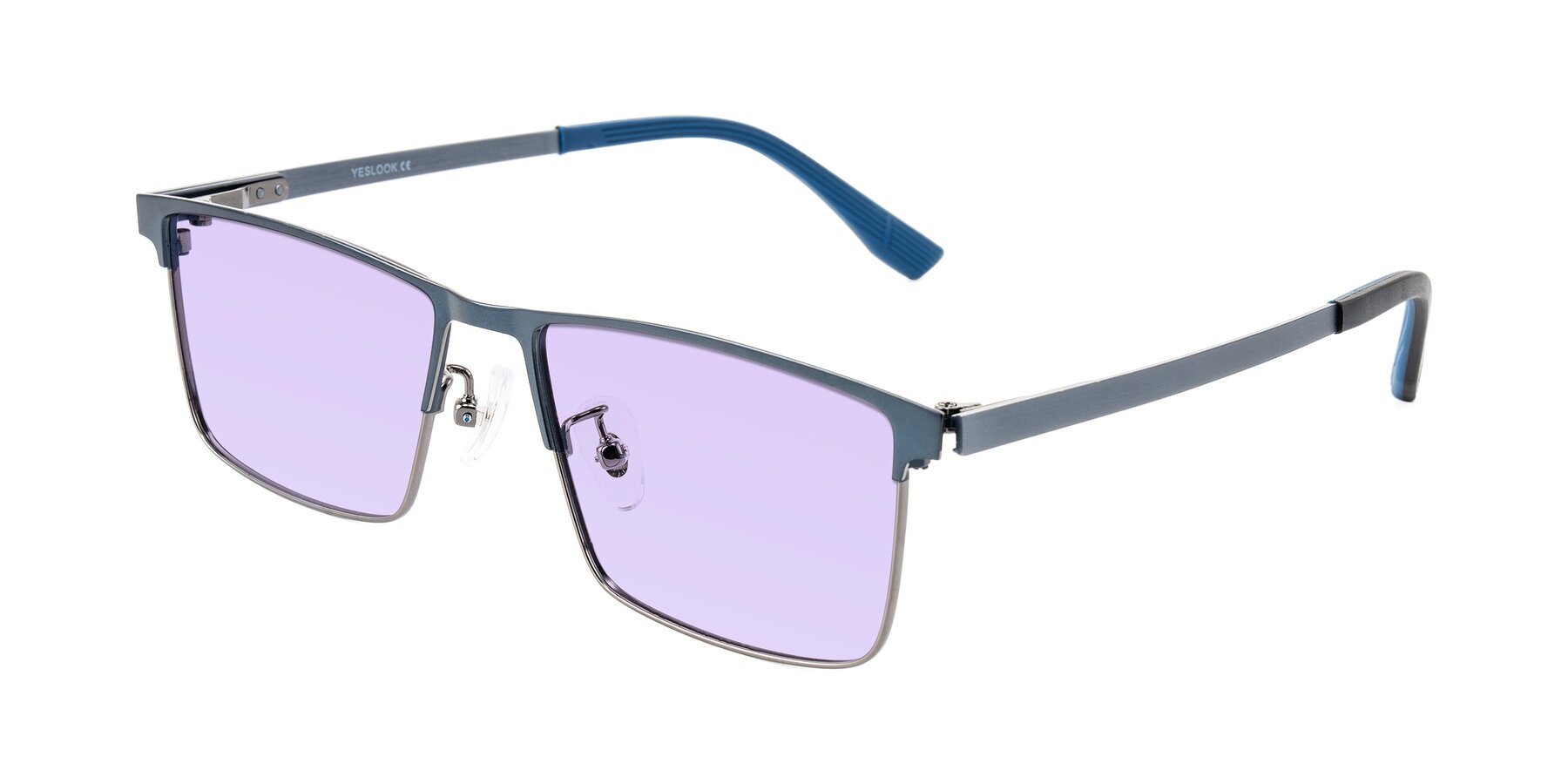 Angle of Leeth in Blue/Gunmetal with Light Purple Tinted Lenses