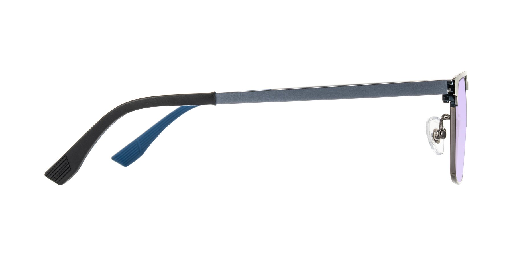 Side of Leeth in Blue/Gunmetal with Light Purple Tinted Lenses