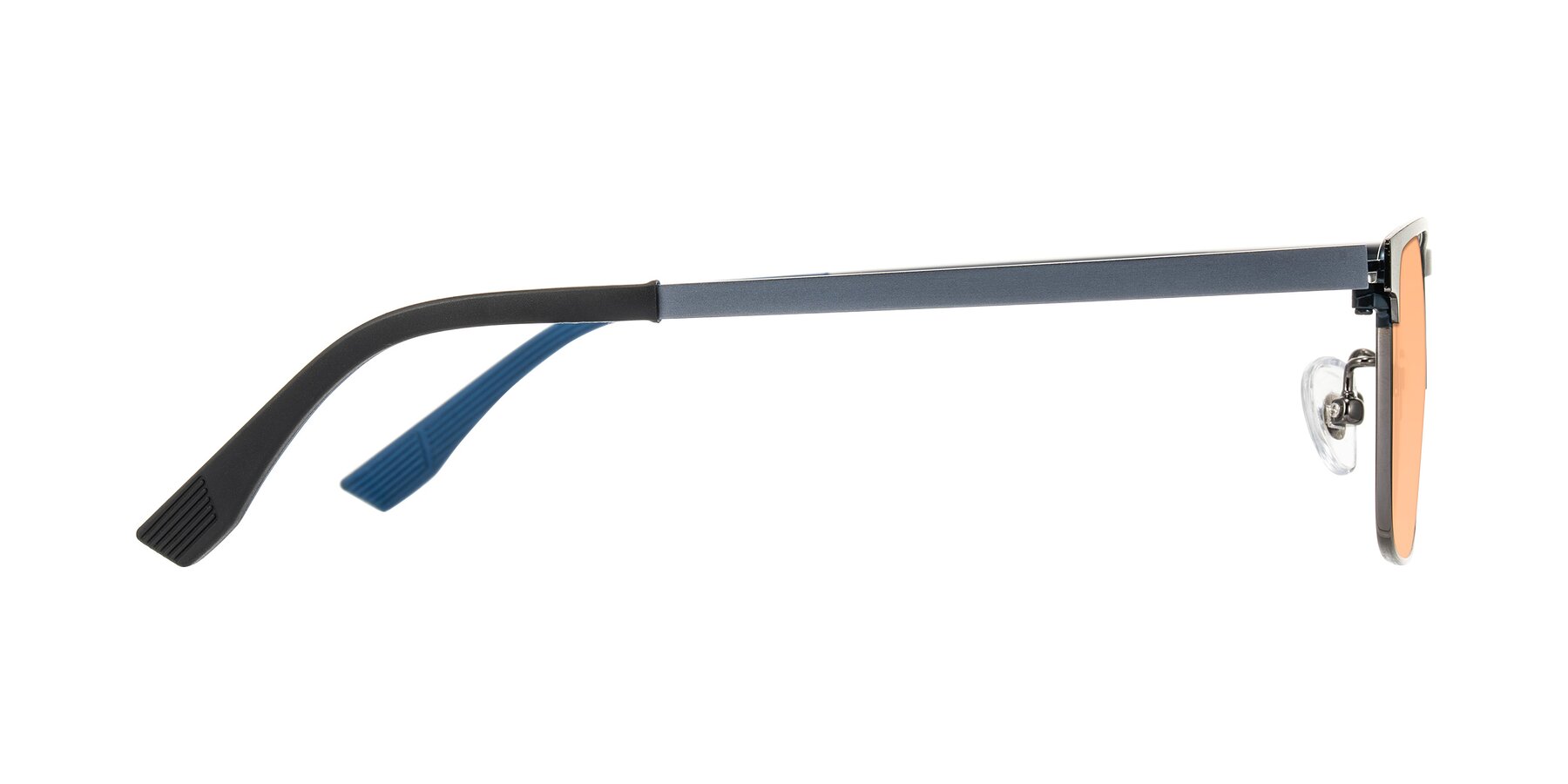 Side of Leeth in Blue/Gunmetal with Light Orange Tinted Lenses