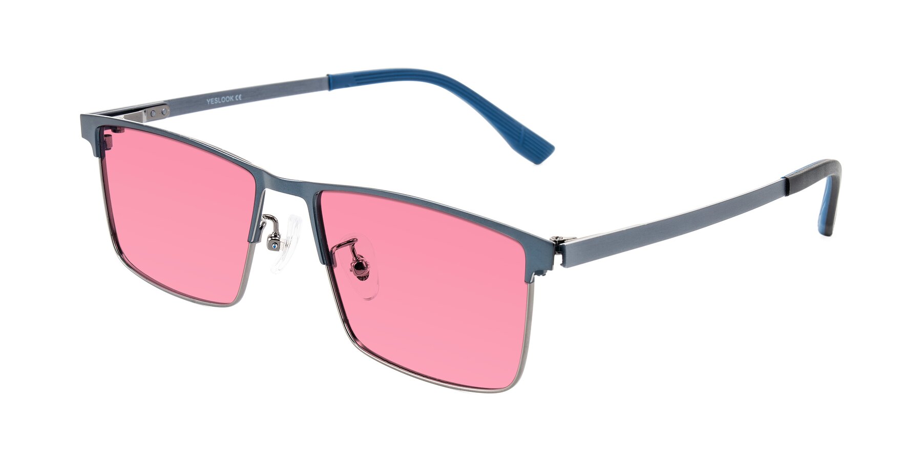 Angle of Leeth in Blue/Gunmetal with Pink Tinted Lenses