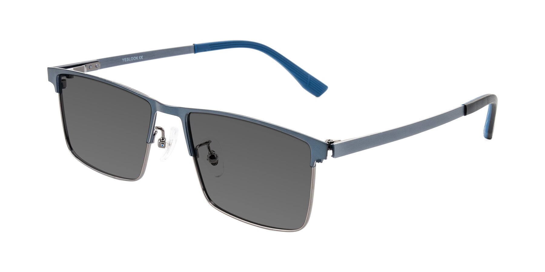 Angle of Leeth in Blue/Gunmetal with Medium Gray Tinted Lenses