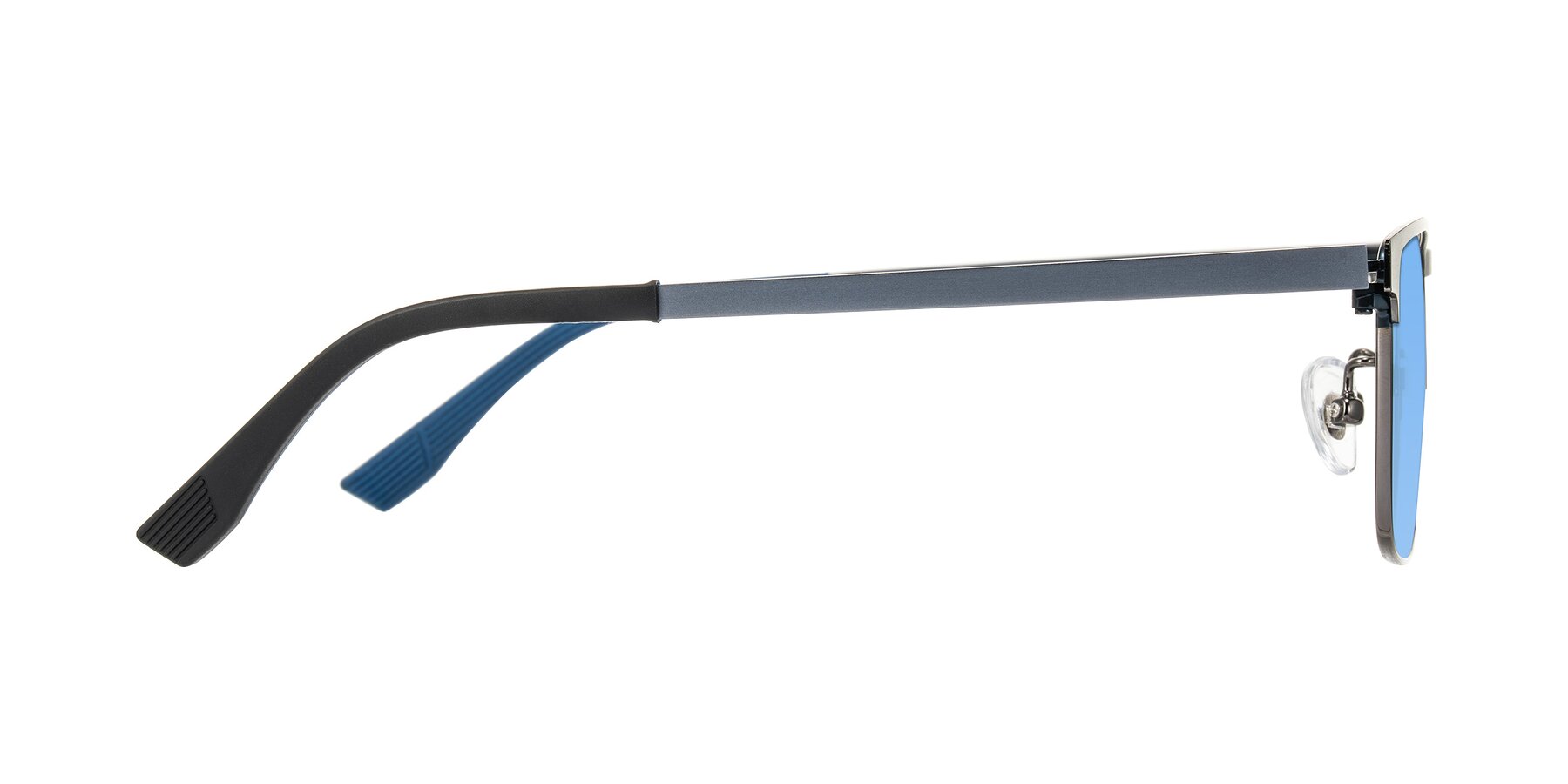 Side of Leeth in Blue/Gunmetal with Medium Blue Tinted Lenses