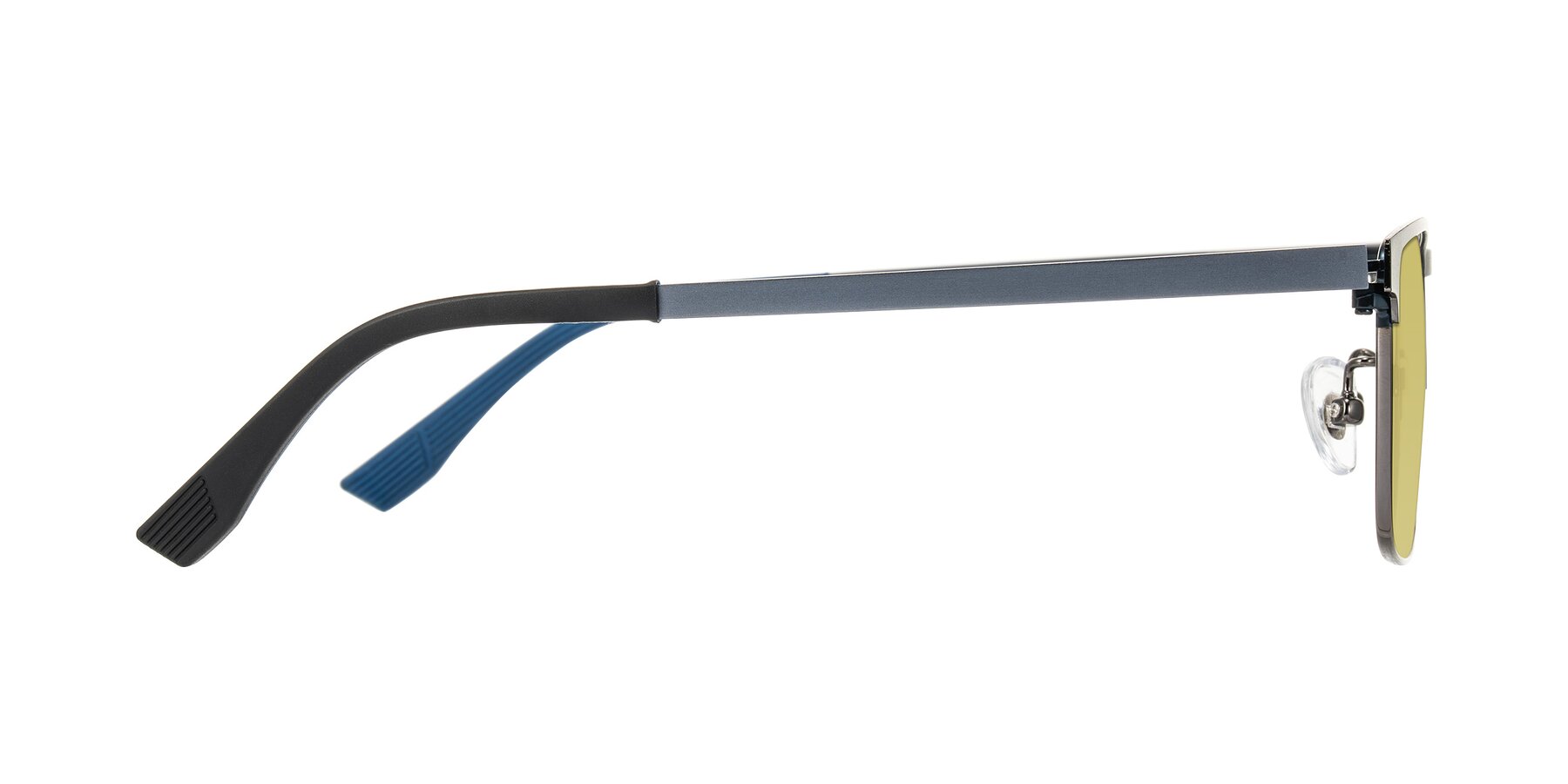 Side of Leeth in Blue/Gunmetal with Medium Champagne Tinted Lenses