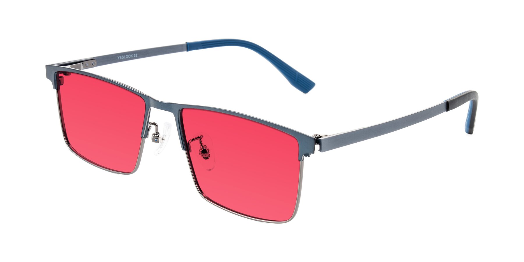 Angle of Leeth in Blue/Gunmetal with Red Tinted Lenses